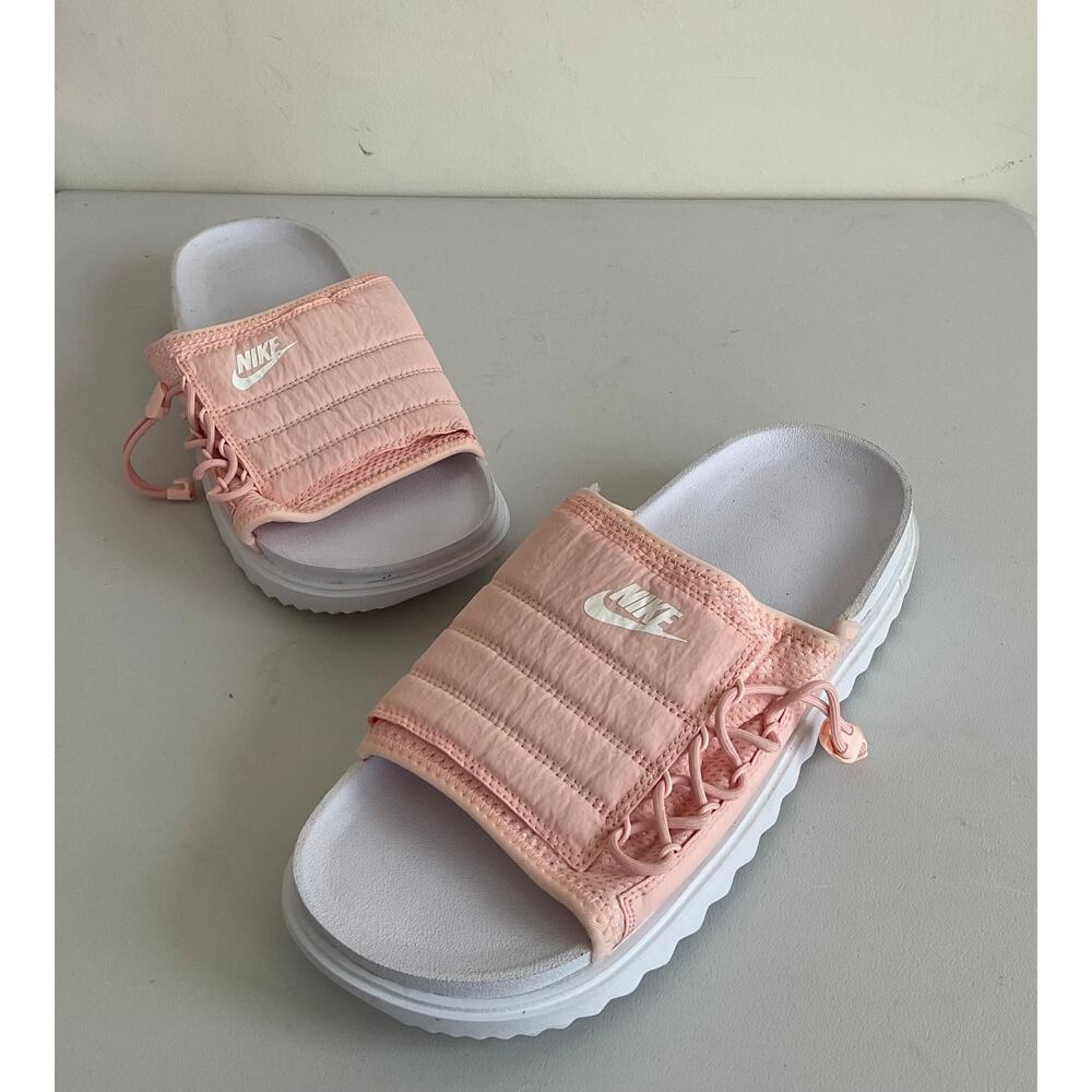 Nike Women's Asuna Drawstring Cinch-Cord Toggle Slides Coral Size 12 NWT